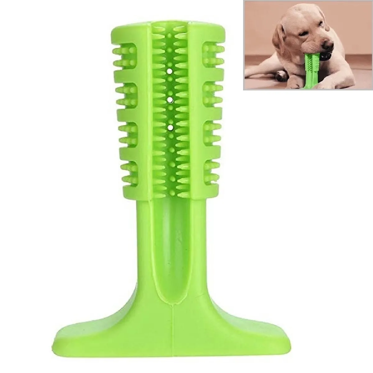 Meilleurs prix pour Entretien animaux Brosse à dents molle en caoutchouc pour chiens, taille: M (vert)