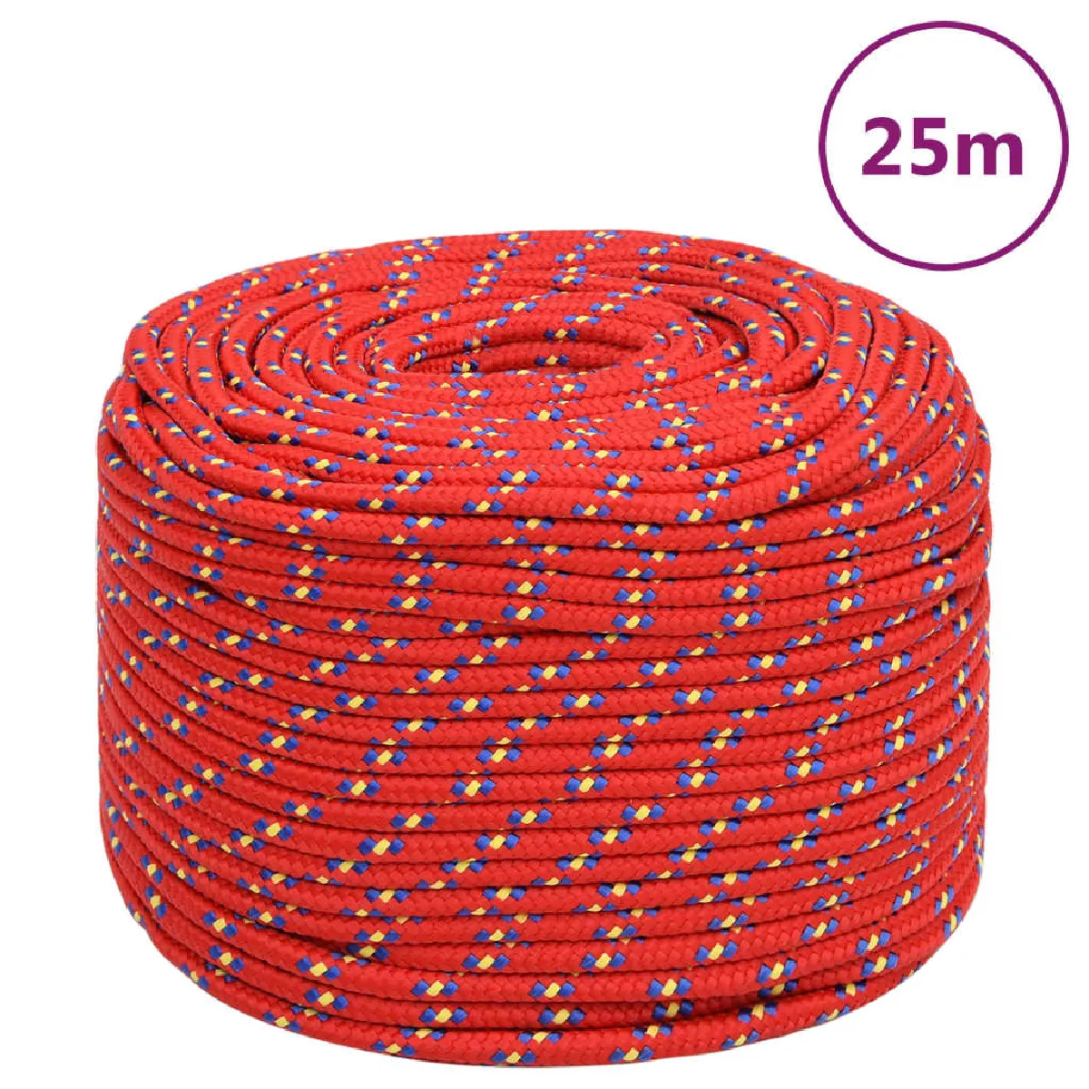 vidaXL Corde de bateau 8 mm x 25 m