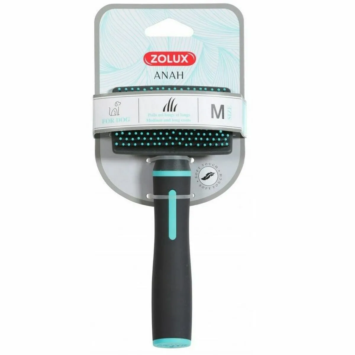 Zolux Anah Turquoise - Brosse pour chiens - Taille M Zolux Anah Turquoise - Brosse pour chiens - Taille M