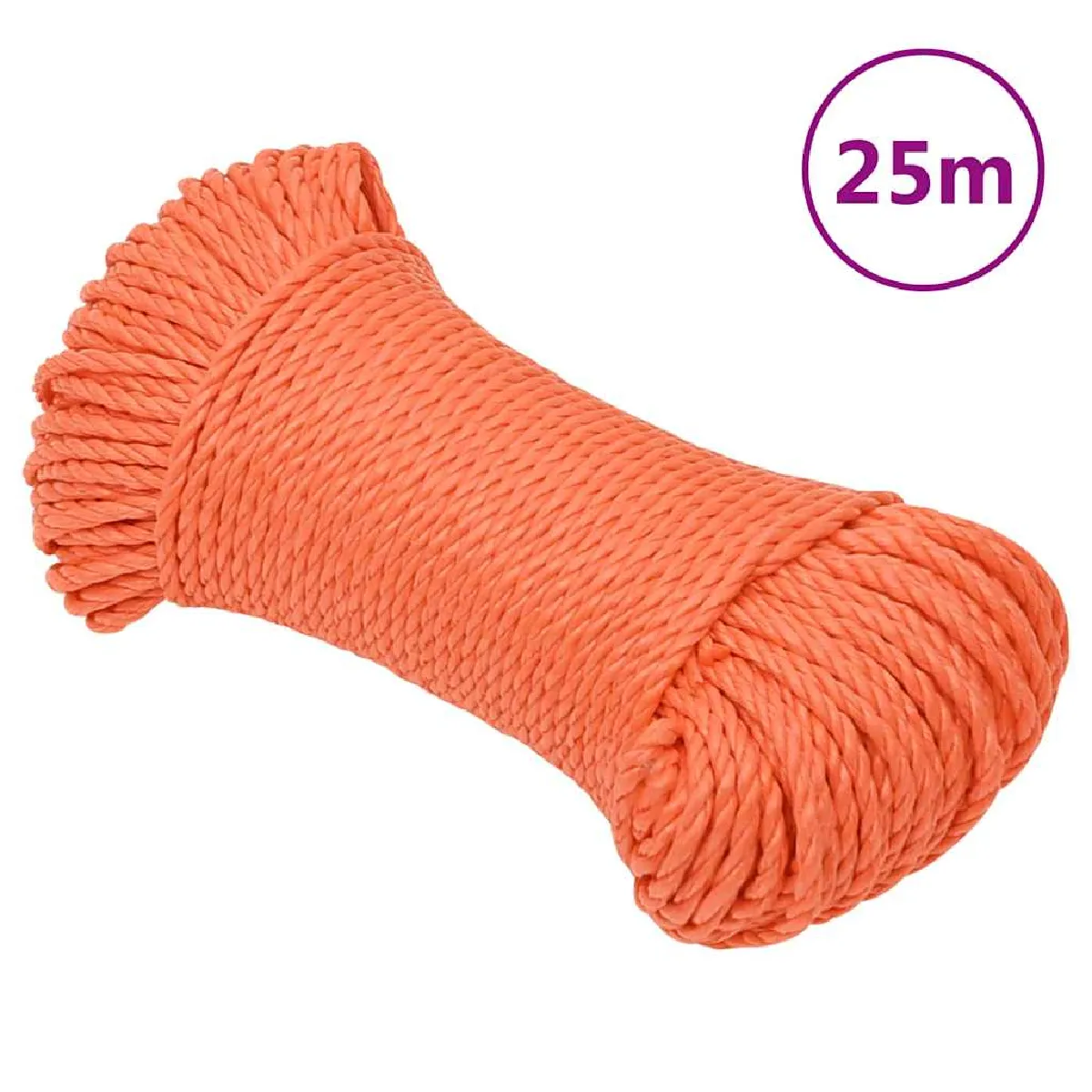 Non Communiqué Orange 152928 Vidaxl Corde De Travail 8 Mm 25 M Polypropylène - Image 3
