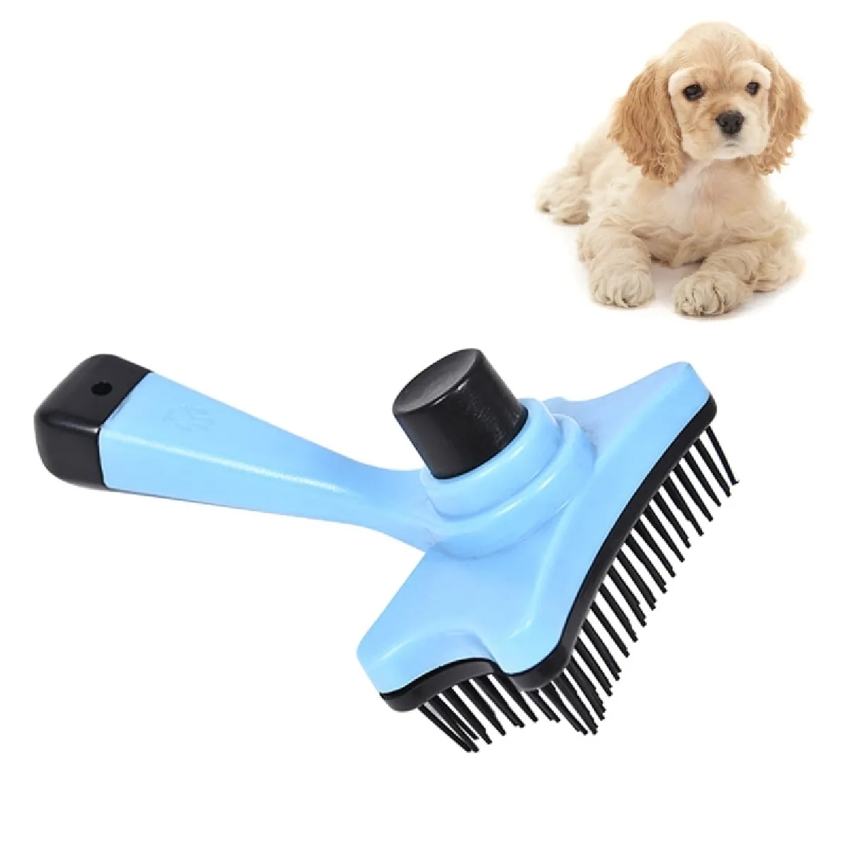 Meilleurs prix pour Pour Animal de compagnie brosses bleu Elite multifonctionnel en plastique toilettage peigne Cut Tangles outil Pet