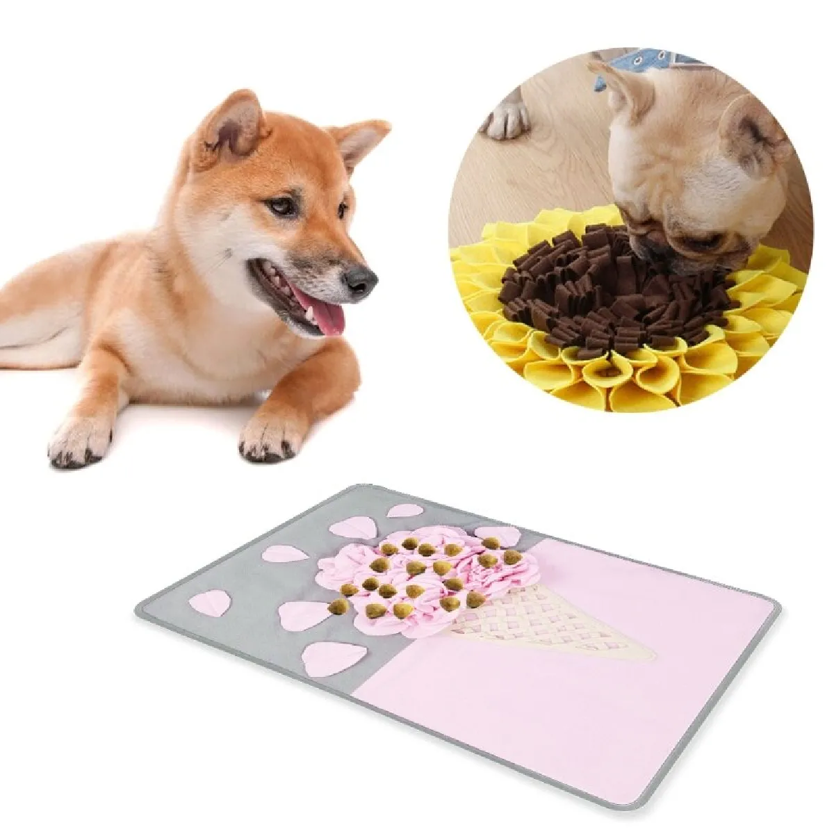 Comparer les prix de Tapis de tabac pour chiens de compagnie Tapis d'entraînement d'odeur de nez Tapis d'odorat Bol d'alimentation lente Tapis de distributeur de nourriture Soulagement du stress   Jouets pour chiens