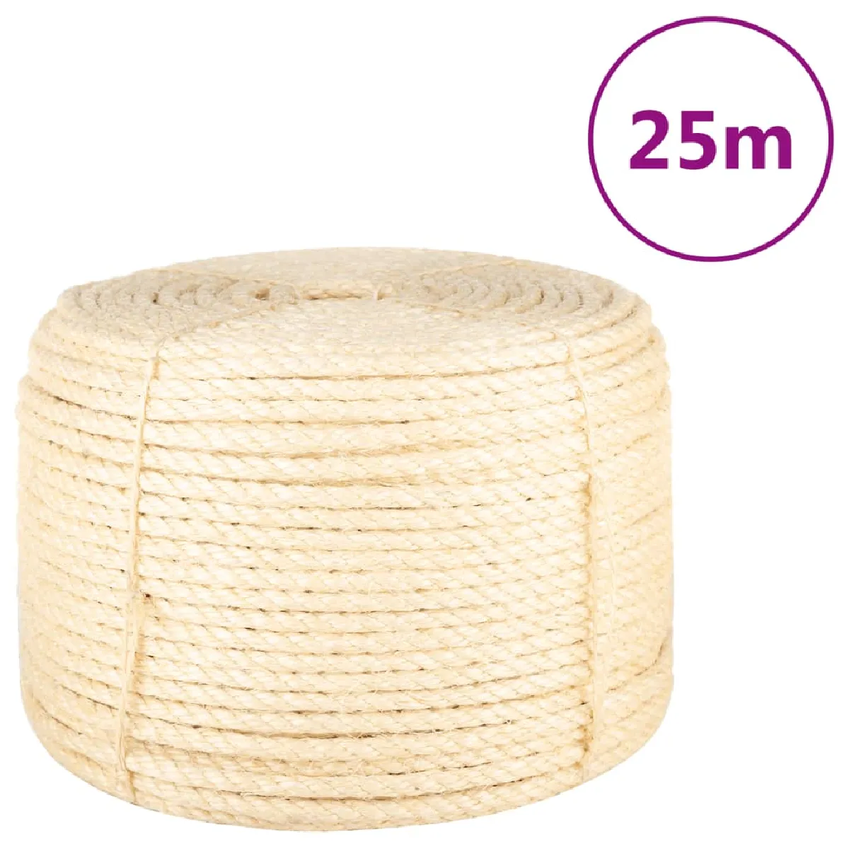 Vidaxl Corde sisal 100 pourcent 12 mm 25 m naturelle resistente