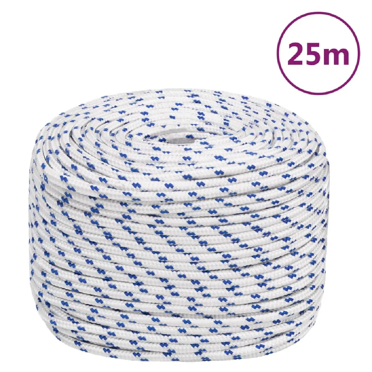 Vidaxl 152294 Corde de bateau Blanc 10 mm 25 m Polypropylène