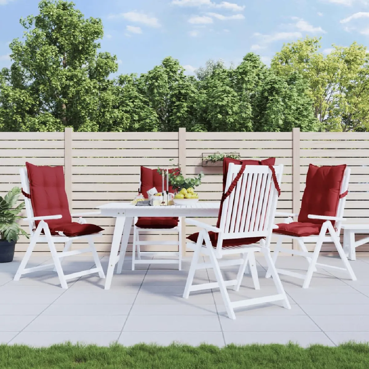 VidaXL Coussins de chaise haut Lot de 4 - vue 3