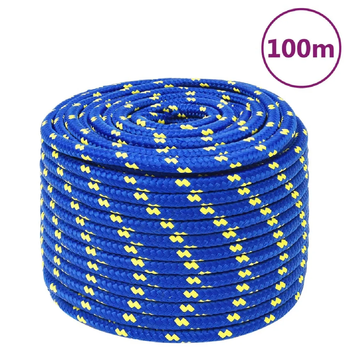 vidaXL Corde bateau - Bleu 12 mm 100 m