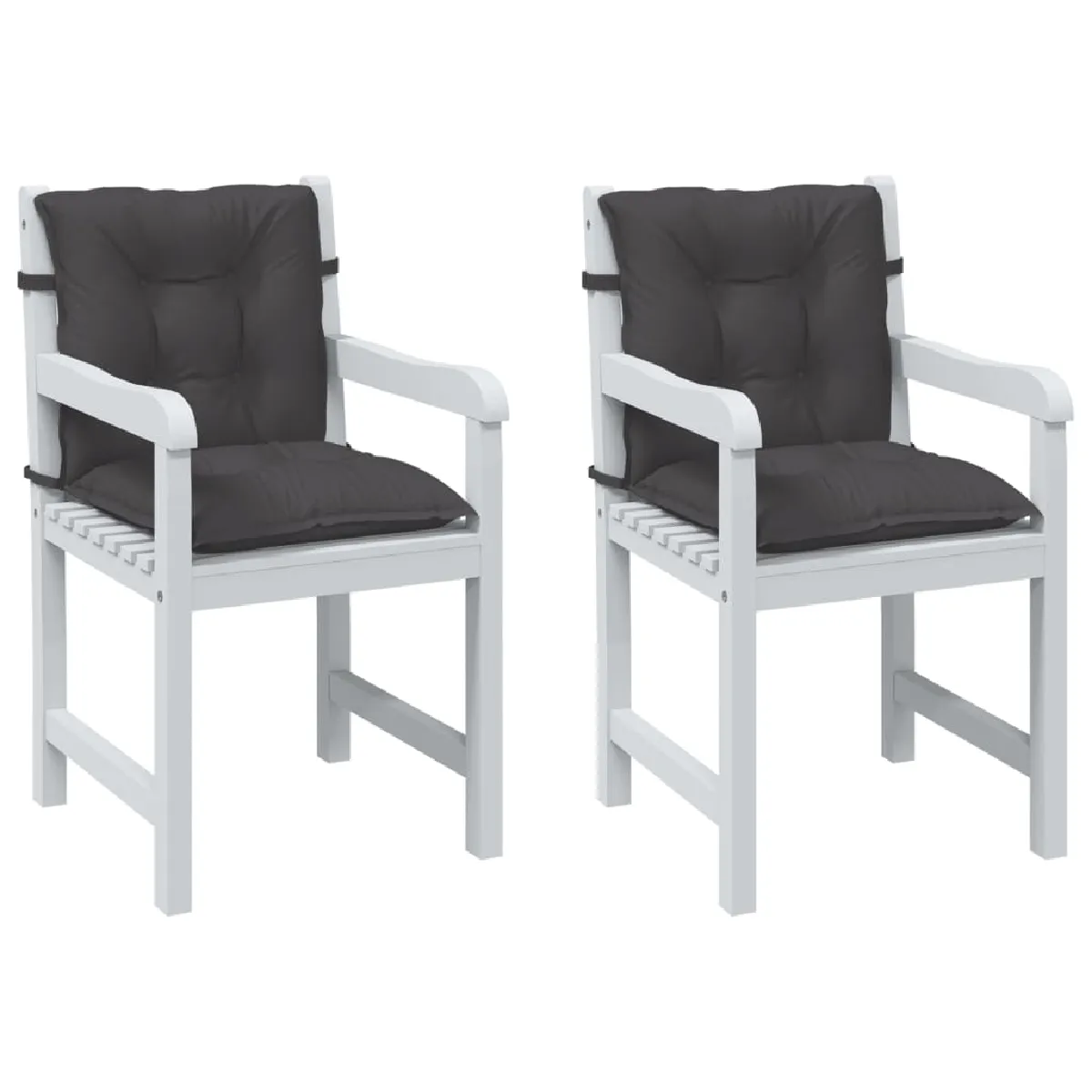 vidaXL Coussins de Chaise à Dossier Bas - Anthracite
