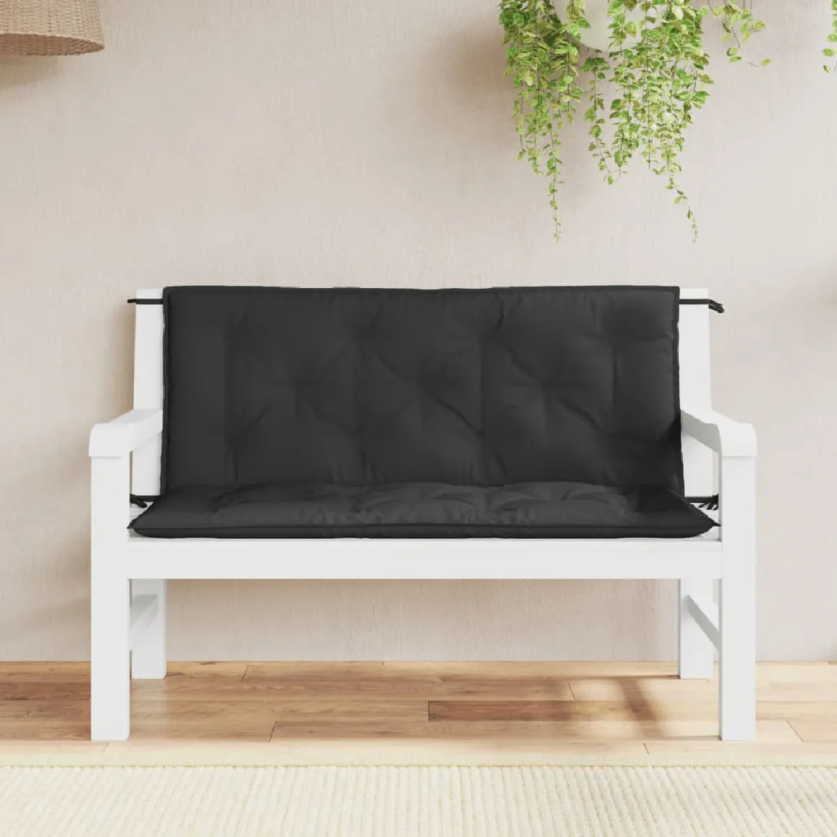 VIDAXL Coussins de banc - Lot de 2 - Noir