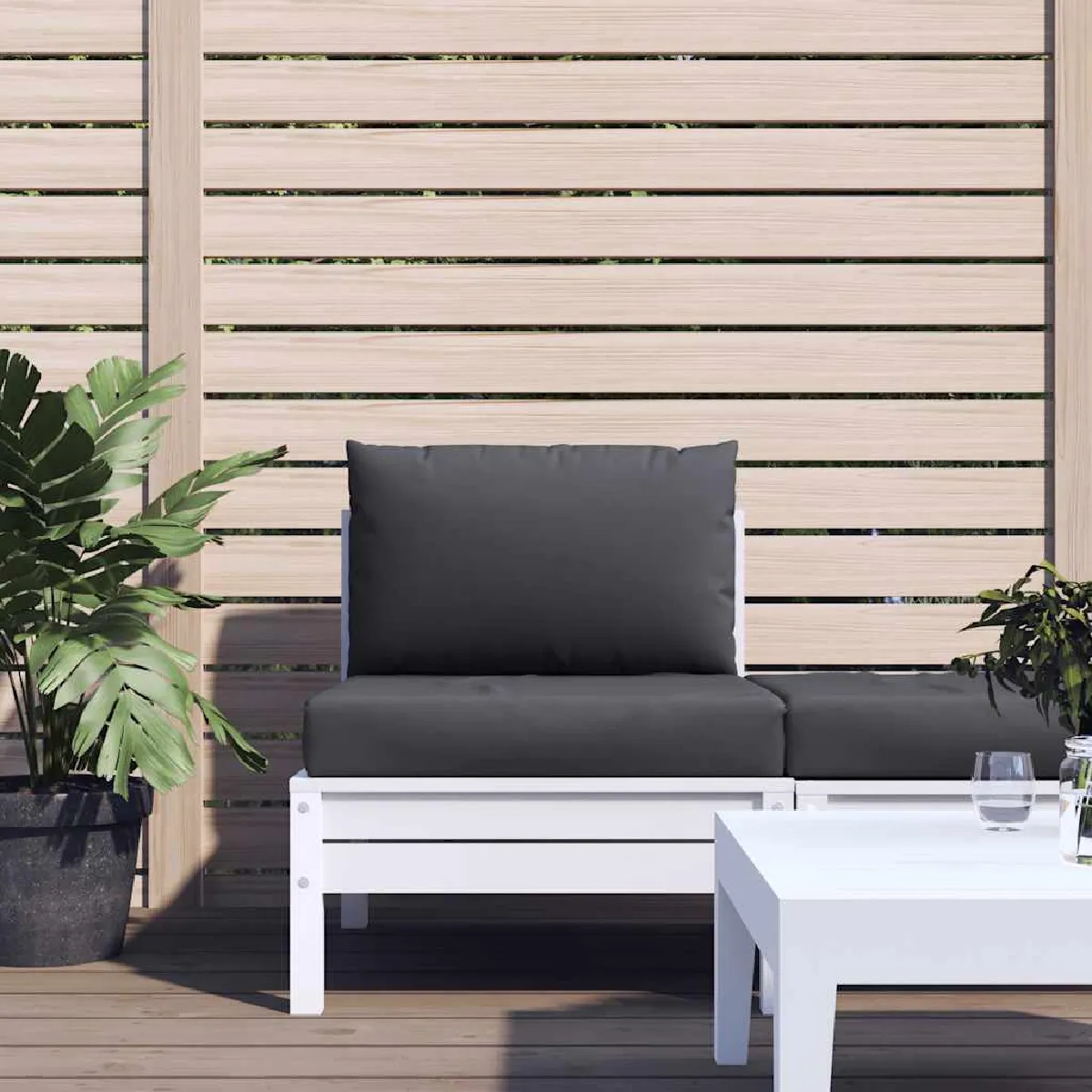 Non Communiqué Gris Vidaxl Lot De 2 Coussins De Palette, Galette De Siège Imperméable, Coussin De Jardin, Décoration D'extérieur Terrasse, 361754 - Image 3