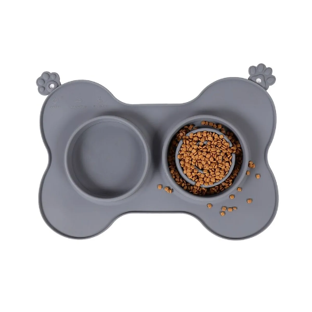 Comparer les prix de Alimentation pour chiens Manteau de mangeoire lent 2PCS bol en silicone amovible avec tapis d'alimentation anti-dérapant, pas de débordement Conception Animaux de compagnie   Alimentation pour chiens