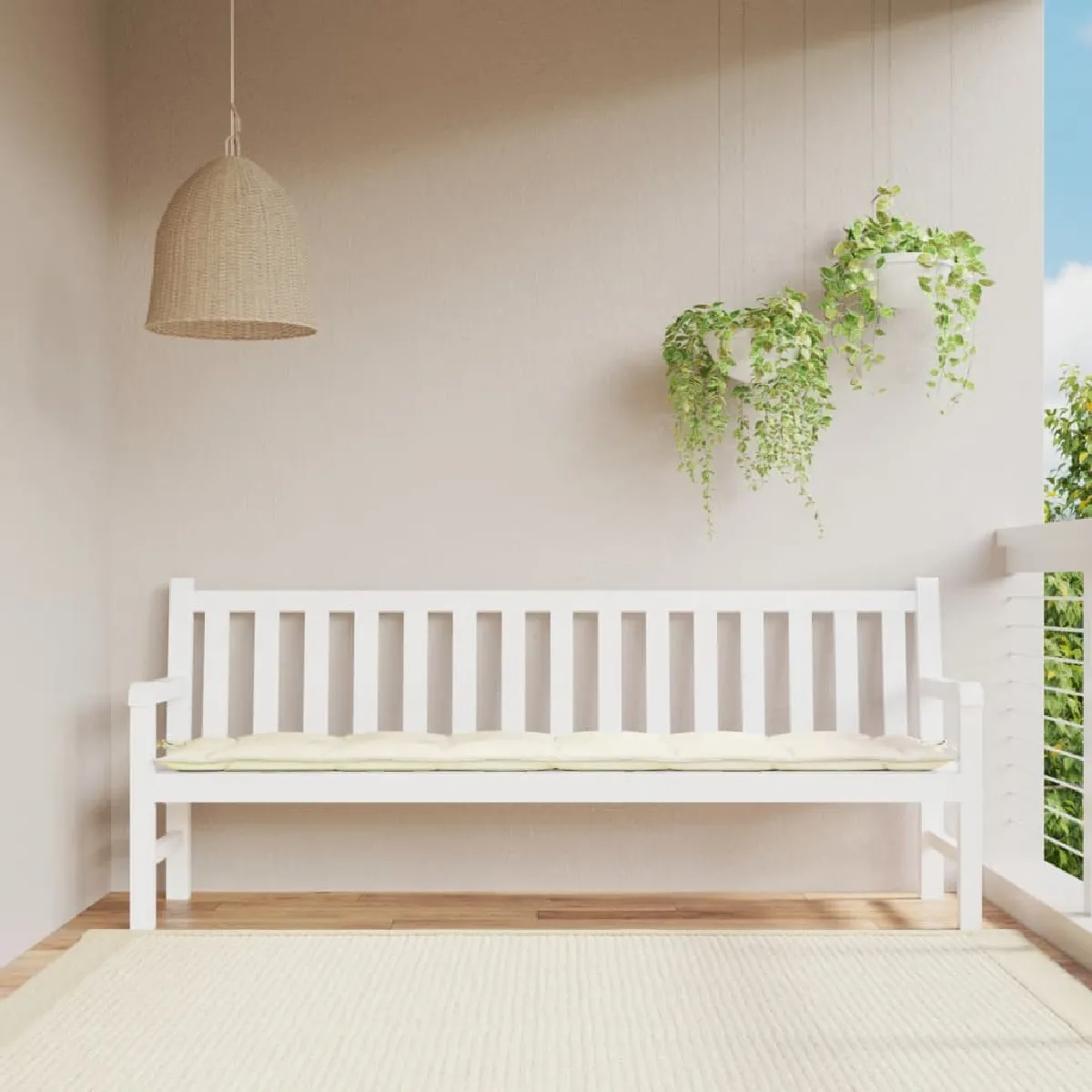 vidaXL Coussin de banc de jardin crème