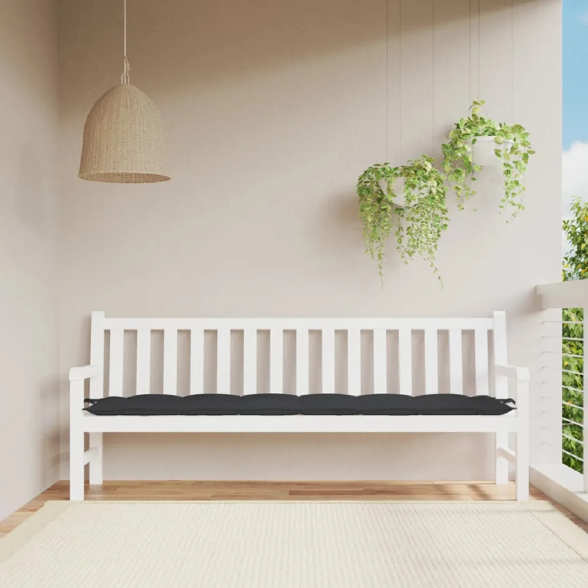 vidaXL Coussin de banc 200x50 cm - Noir