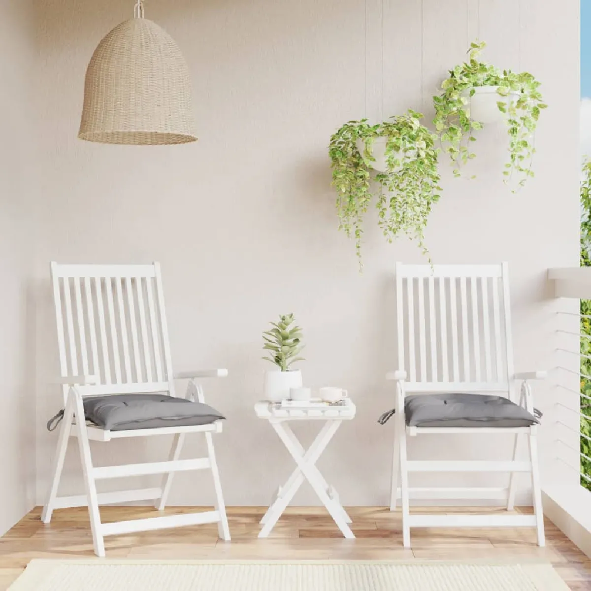 vidaXL Coussins de chaise - Gris