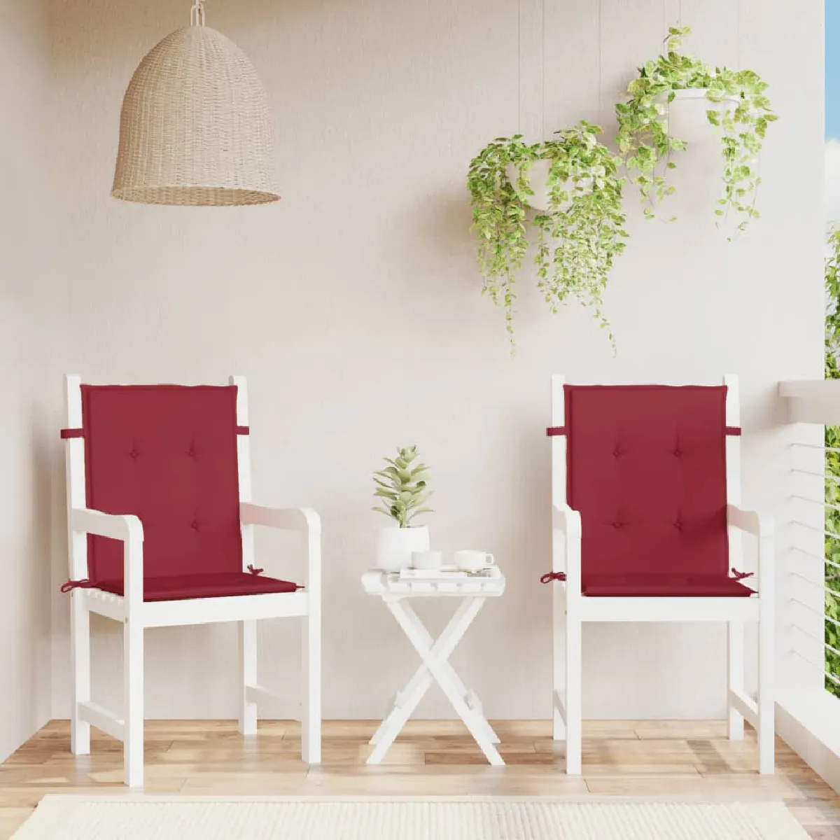 Vidaxl Rouge Coussins De Chaise À Dossier Bas - Bordeaux
