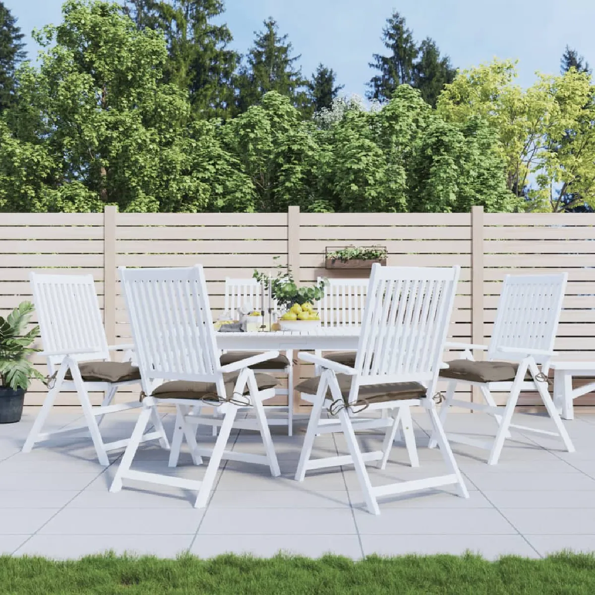 Non Communiqué Blanc Vidaxl Lot De 6 Coussins De Palette, Galette De Siège Imperméable, Coussin De Jardin, Décoration D'extérieur Terrasse, Taupe 361533 - Image 3