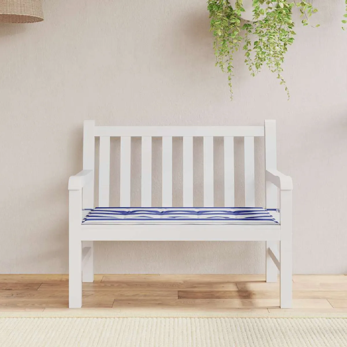 Vidaxl Coussin de banc Rayures Bleues - vue 2