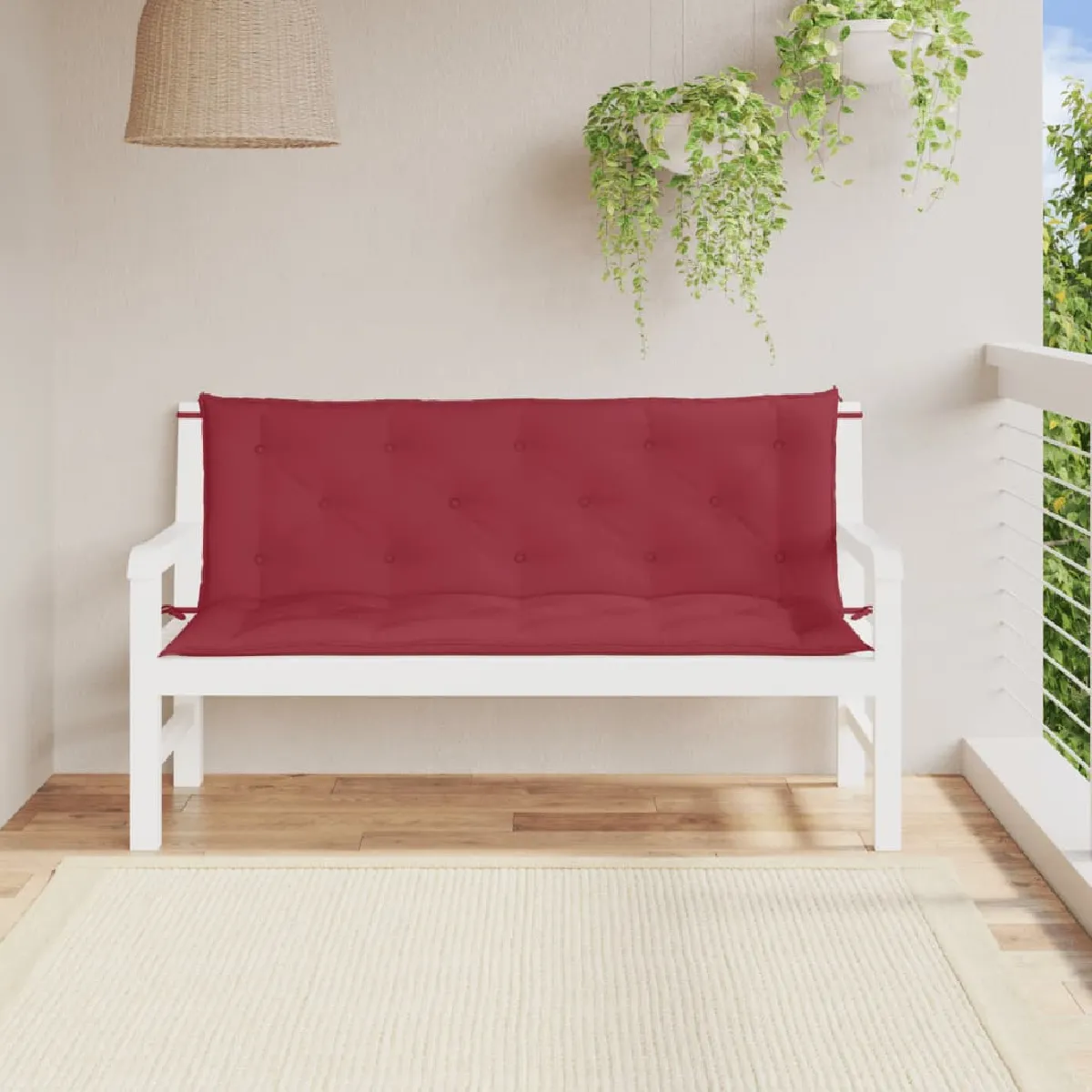 vidaXL Coussins de jardin rouge bordeaux (Lot de 2)