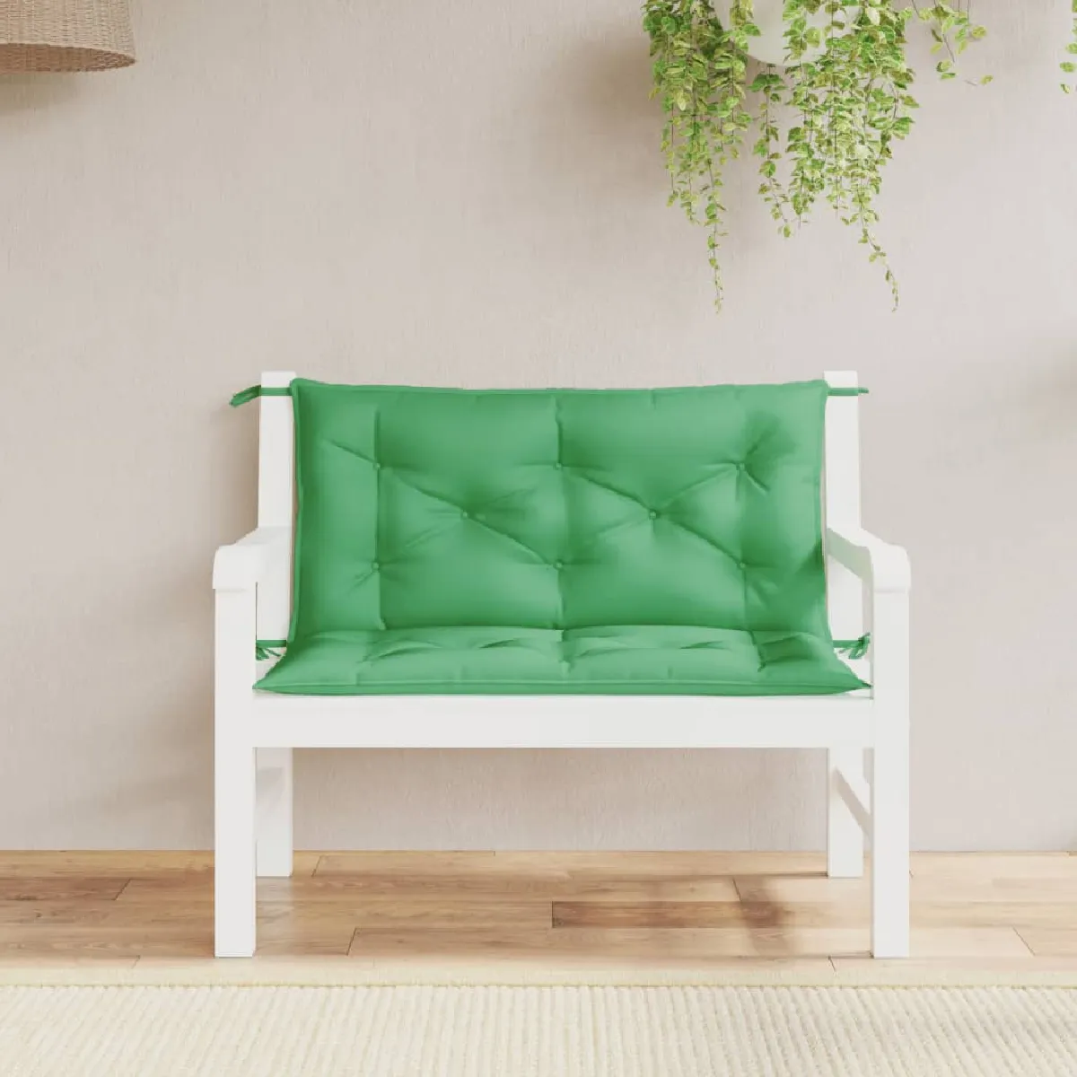 Non Communiqué Vert Vidaxl Lot De 2 Coussins De Banc De Jardin, Revêtement De Banc Avec Jeux De Cordes, Coussin D'extérieur Imperméable, 361664 - Image 3
