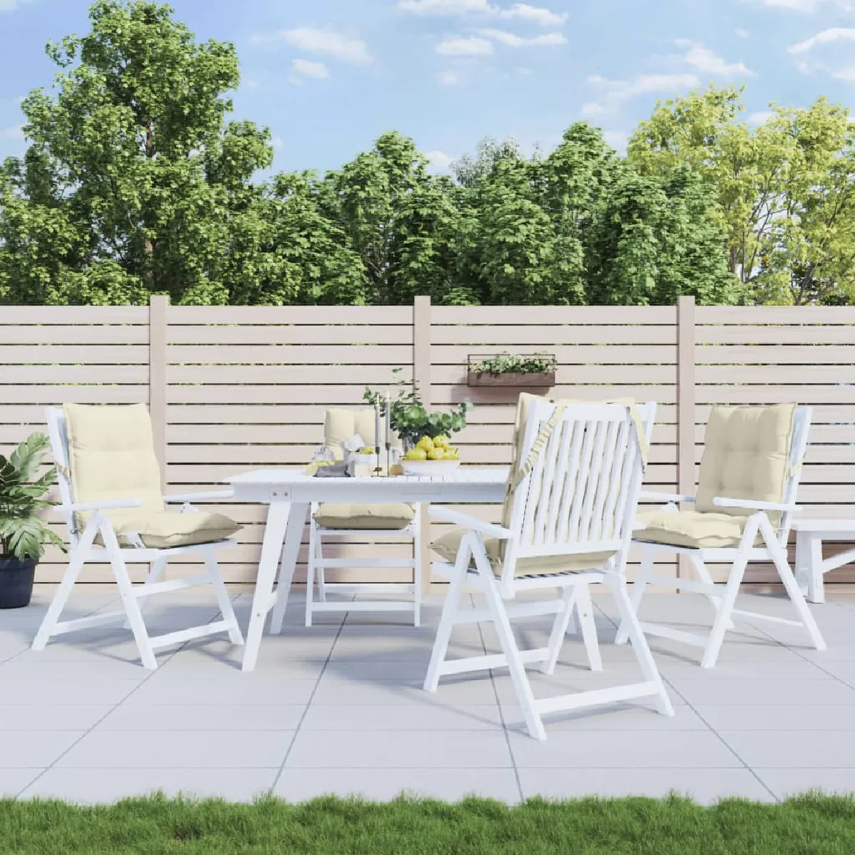 VidaXL Coussins de chaise lot de 2 Crème