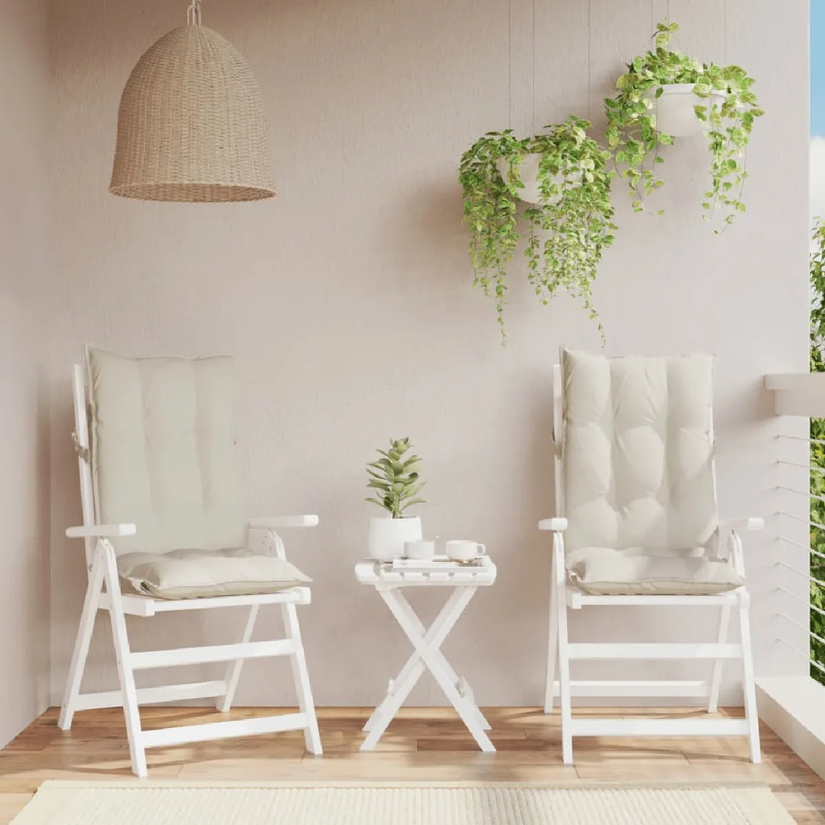 vidaXL Lot de 2 Coussins Crème