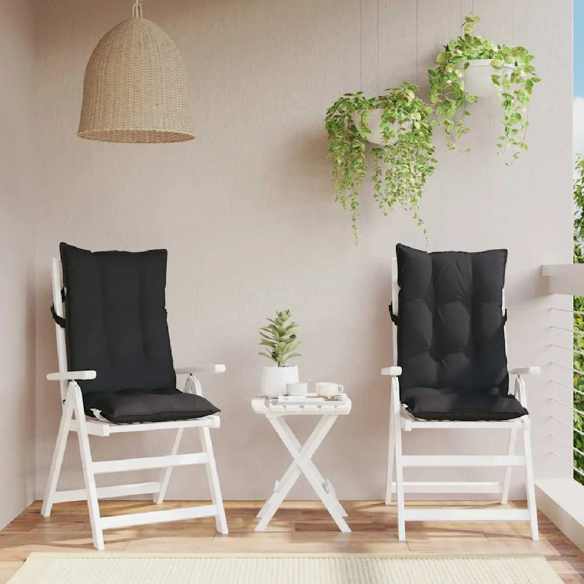 vidaXL - Coussin de Chaise à Dossier Haut - Lot de 2 - Imperméable - Jardin - Image 2