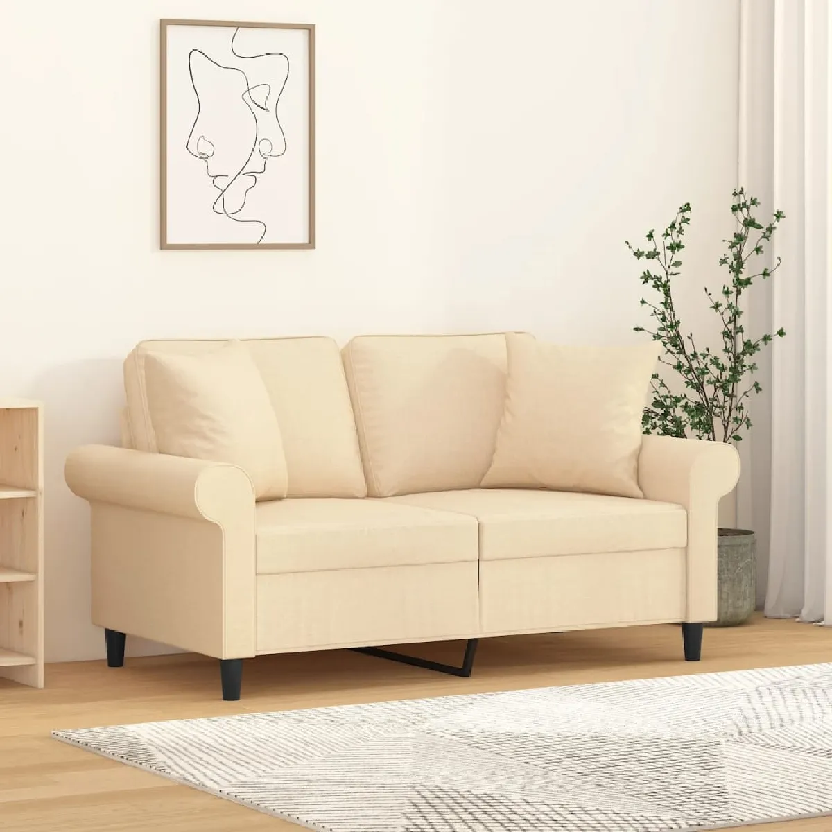 Non Communiqué Crème Vidaxl Sierkussens 2 St 40X40 Cm Stof Crãmekleurig349473 - Image 3