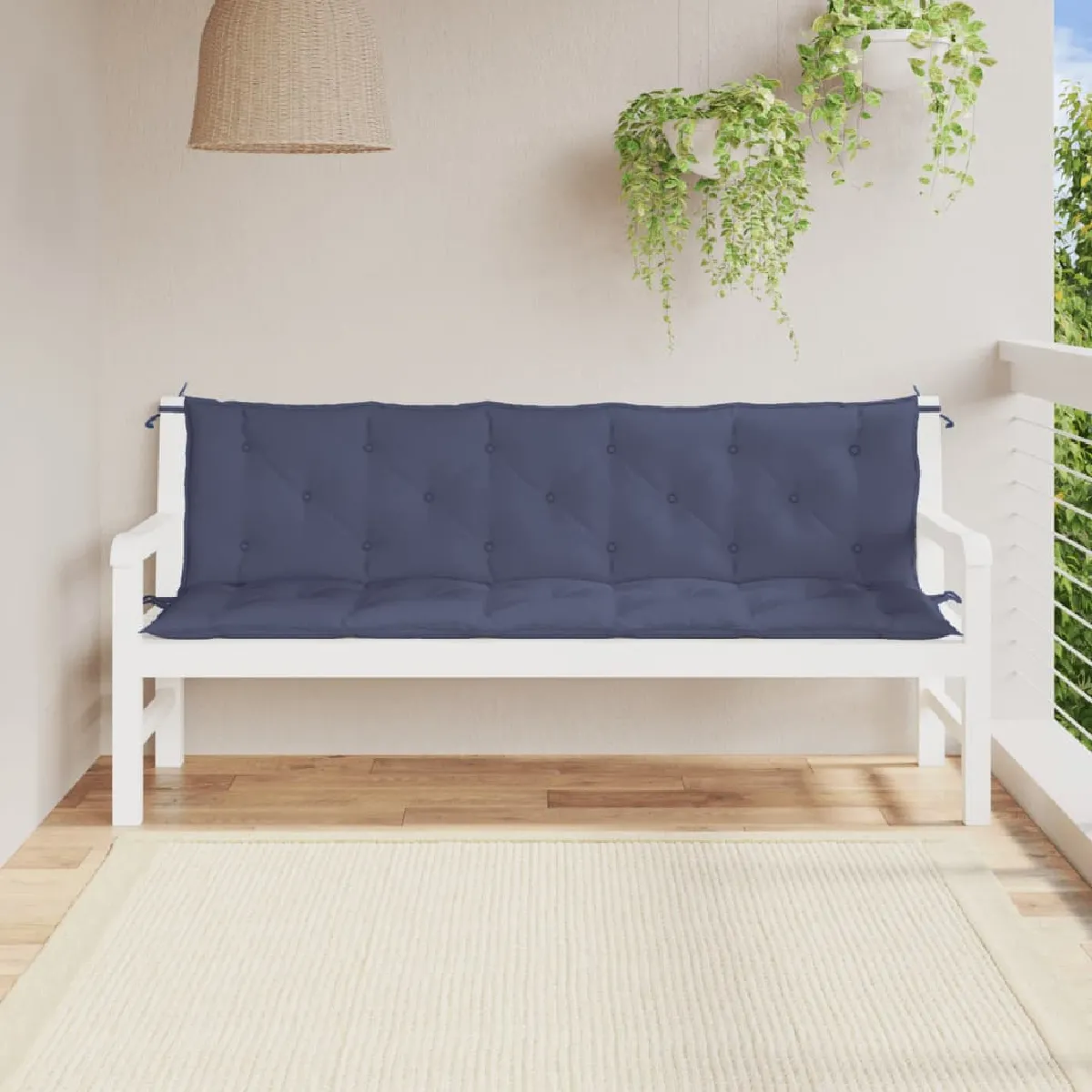 Vidaxl Bleu Coussins De Banc Marine