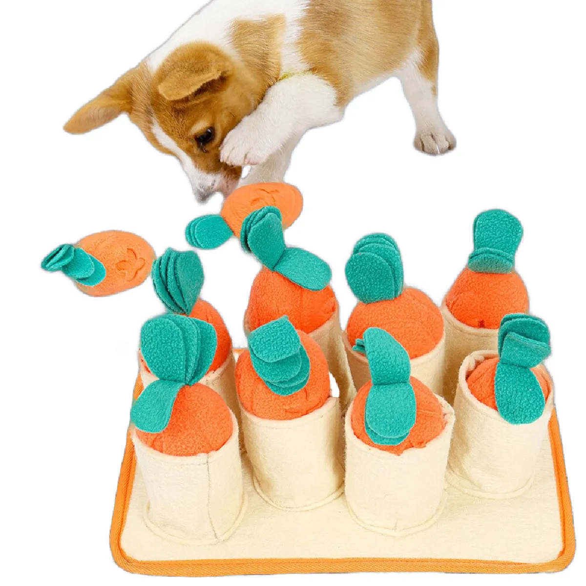 Meilleurs prix pour Coussin d'entraînement d'odeur, puzzle énergétique, jouet pour animaux de compagnie, chiot, coton, carotte, coussin d'odorat, jouet, boule d'entraînement à mâcher, manger lentement.