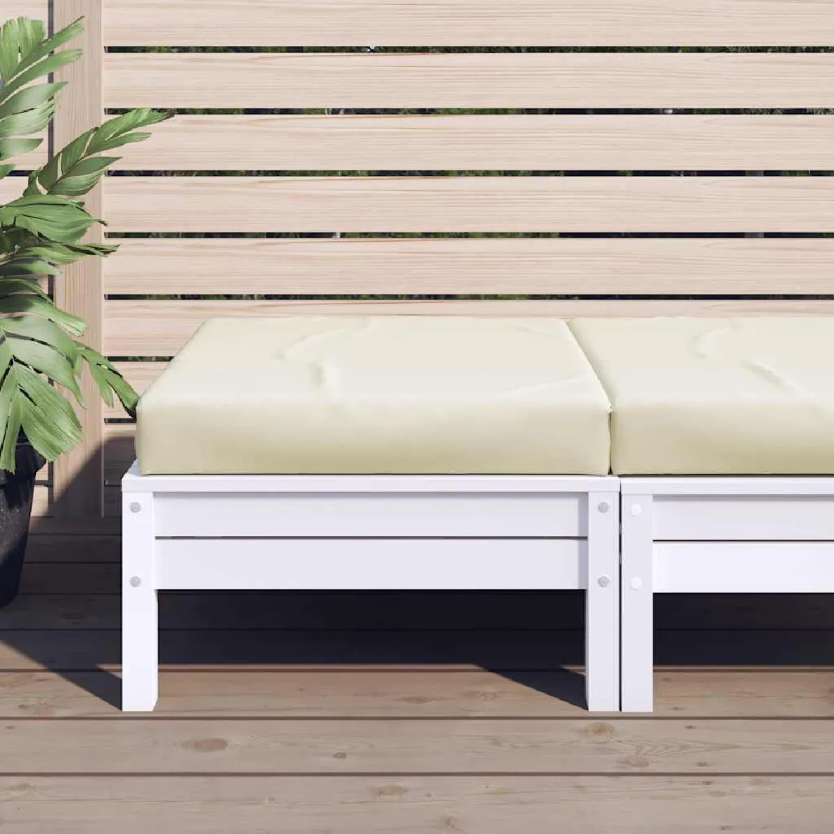 vidaXL Coussin de Palette Galette de Siège Imperméable Coussin de Jardin Décoration dExtérieur Terrasse Crème 60x60x95 361794 - vue 2