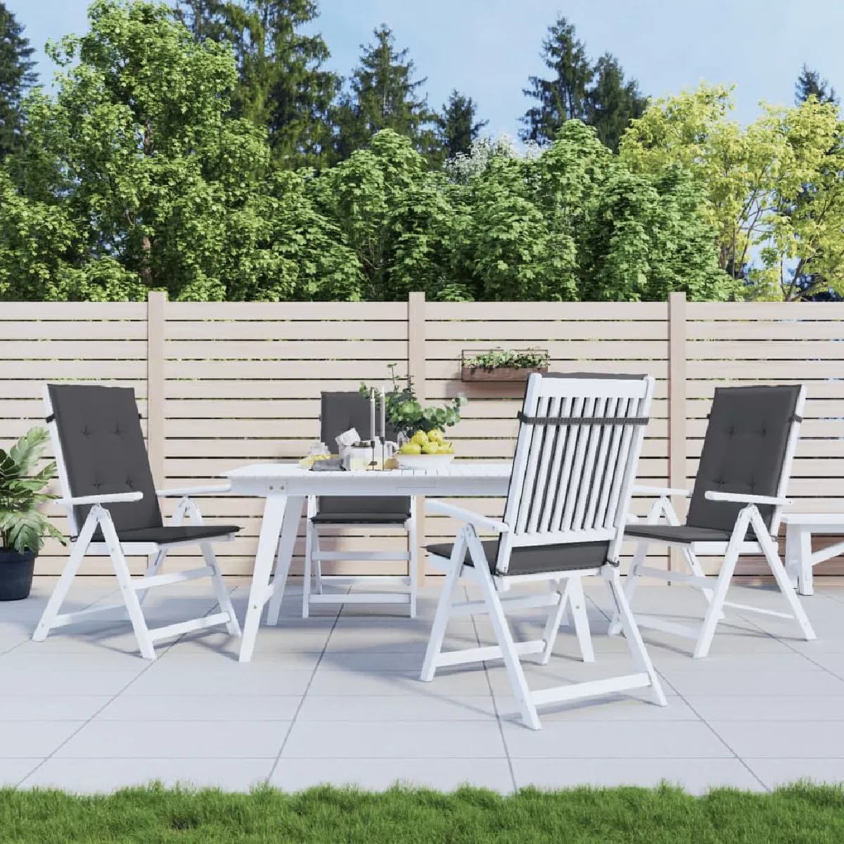 VidaXL Coussins de chaise haut Lot de 4 - vue 2