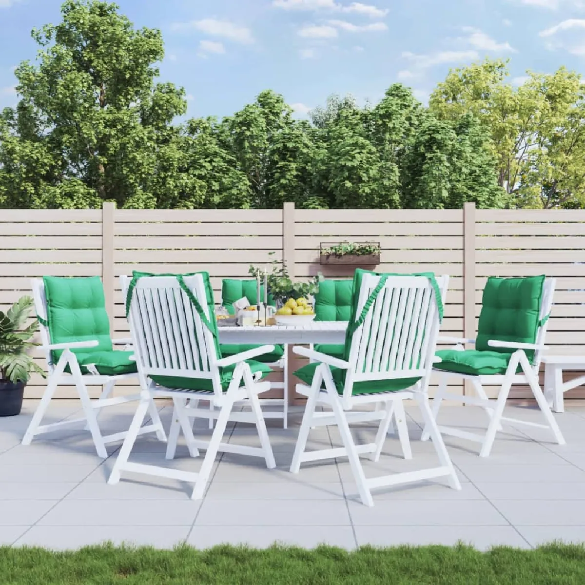 Vidaxl Vert Coussins De Chaise À Dossier Bas