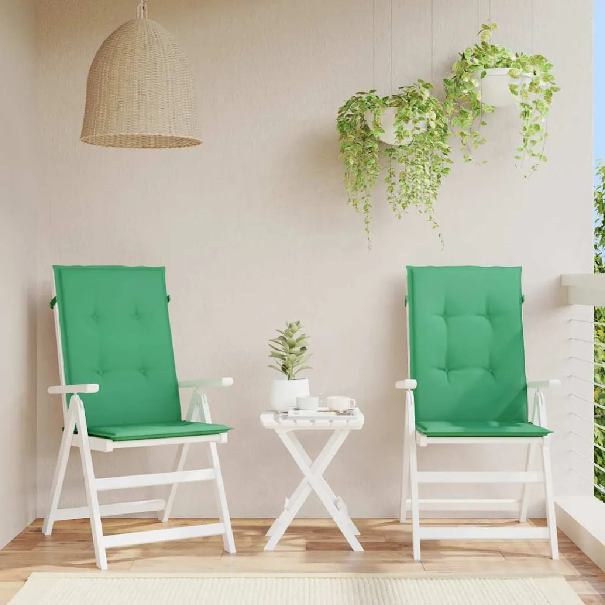 Vidaxl Vert Coussins Chaise Haut - Lot De 2