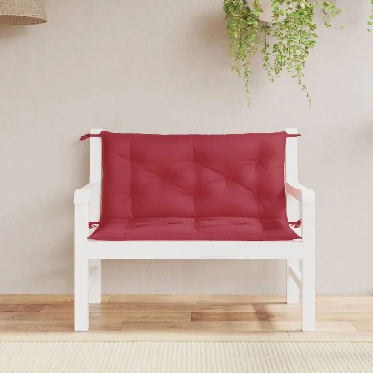 vidaXL - Coussin de Banc de Jardin - Lot de 2 - Imperméable - Rouge - Image 2