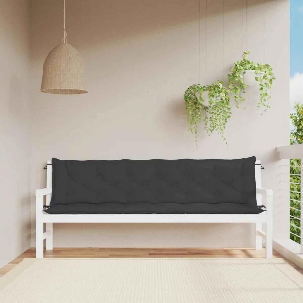 vidaXL Coussins de banc jardin Lot de 2 - vue 2