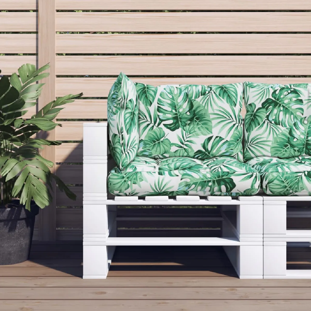 vidaXL Coussins de palette motif feuilles - vue 2