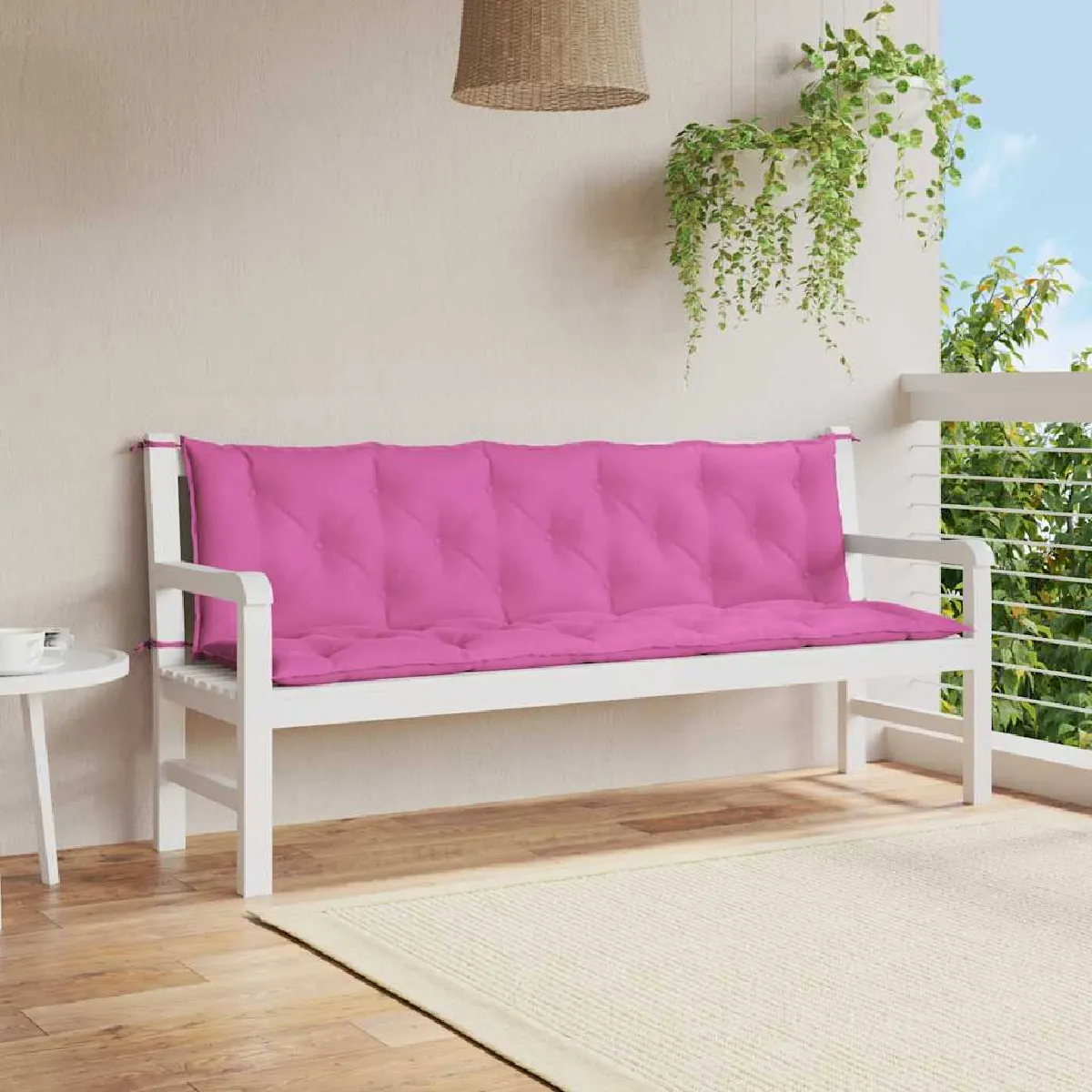 Non Communiqué Rose Vidaxl Coussins De Banc De Jardin 2 Pcs Tissu Oxford 361733 - Image 3