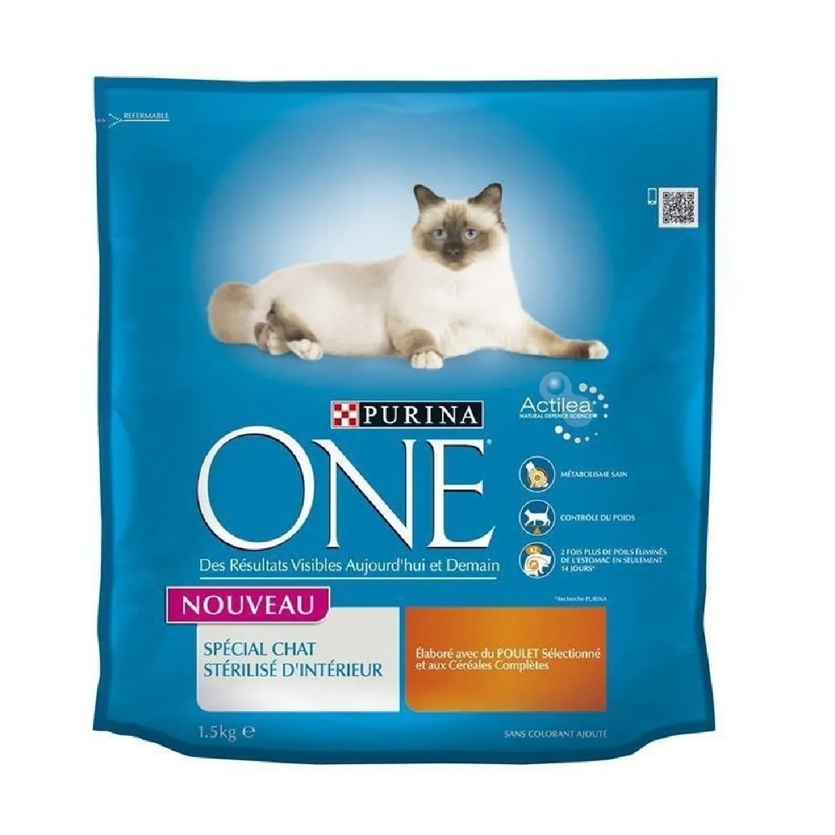 Croquettes Pour Chat Adulte Stérilisé Intérieur Poulet One Le Sac D'1 5kg - vue 4