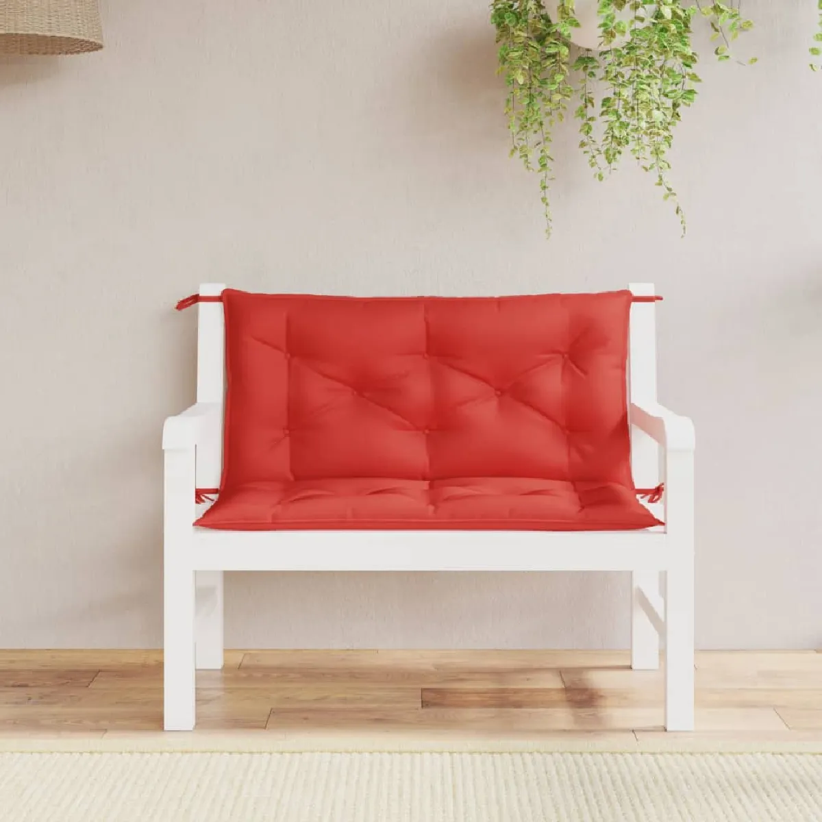 Non Communiqué Rouge Vidaxl Lot De 2 Coussins De Banc De Jardin, Revêtement De Banc Avec Jeux De Cordes, Coussin D'extérieur Imperméable, 361665 - Image 3