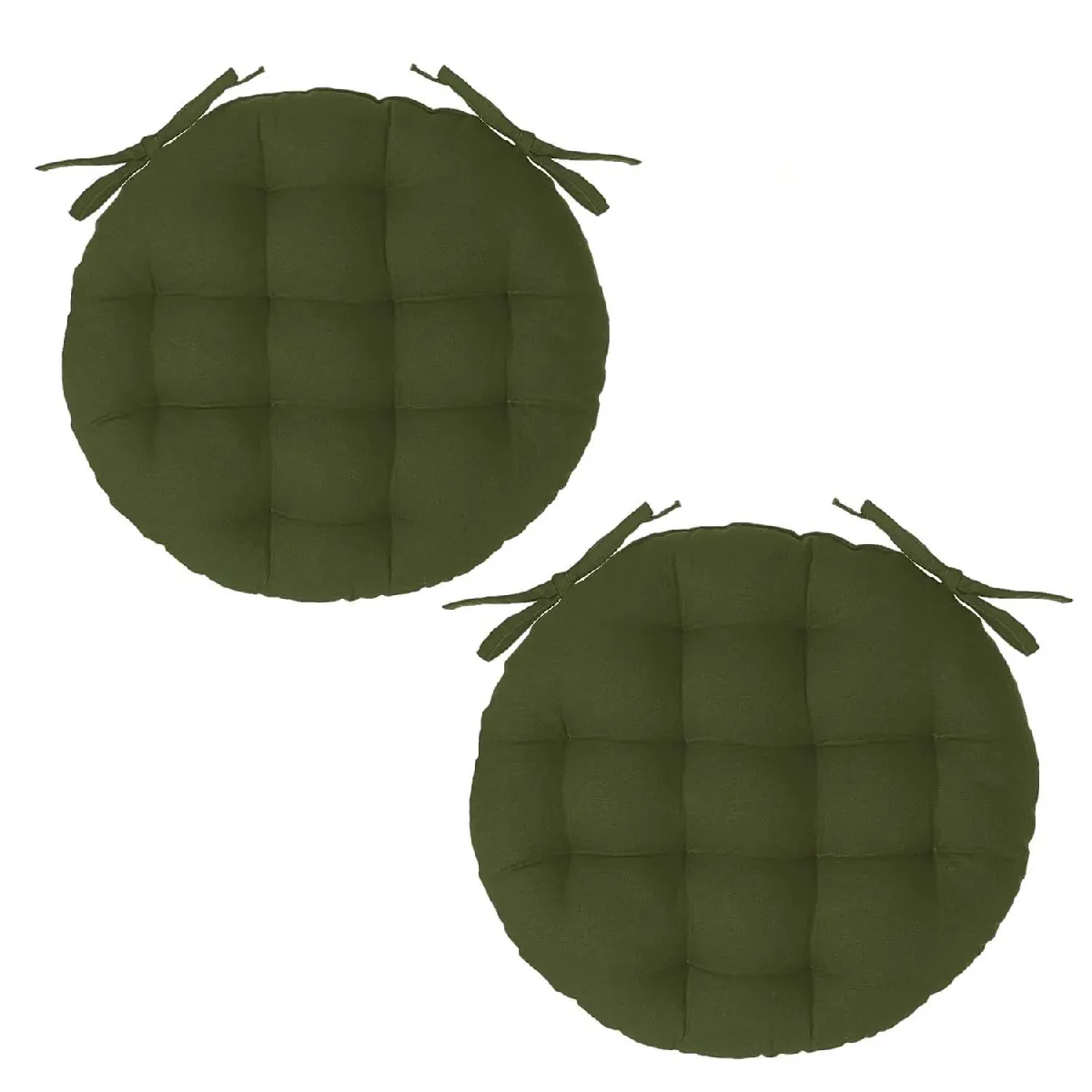 Lot 2x Galette de chaise ronde Alix Diam. 38 cm - vue 2