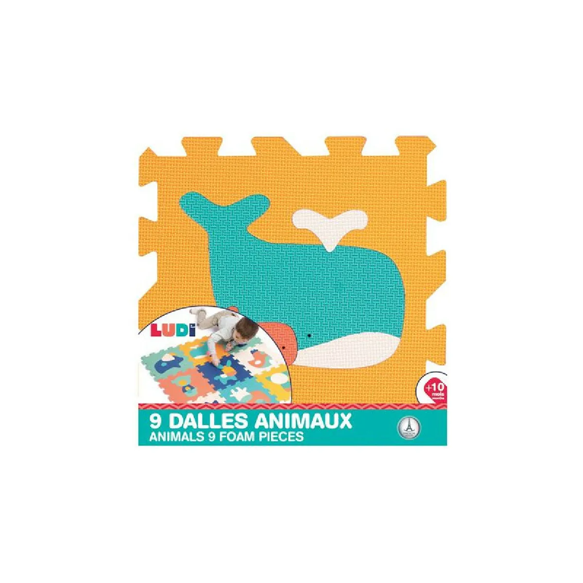 Ludi - Jeu d'encastrement - Dalles puzzle 9 animaux - Image 3