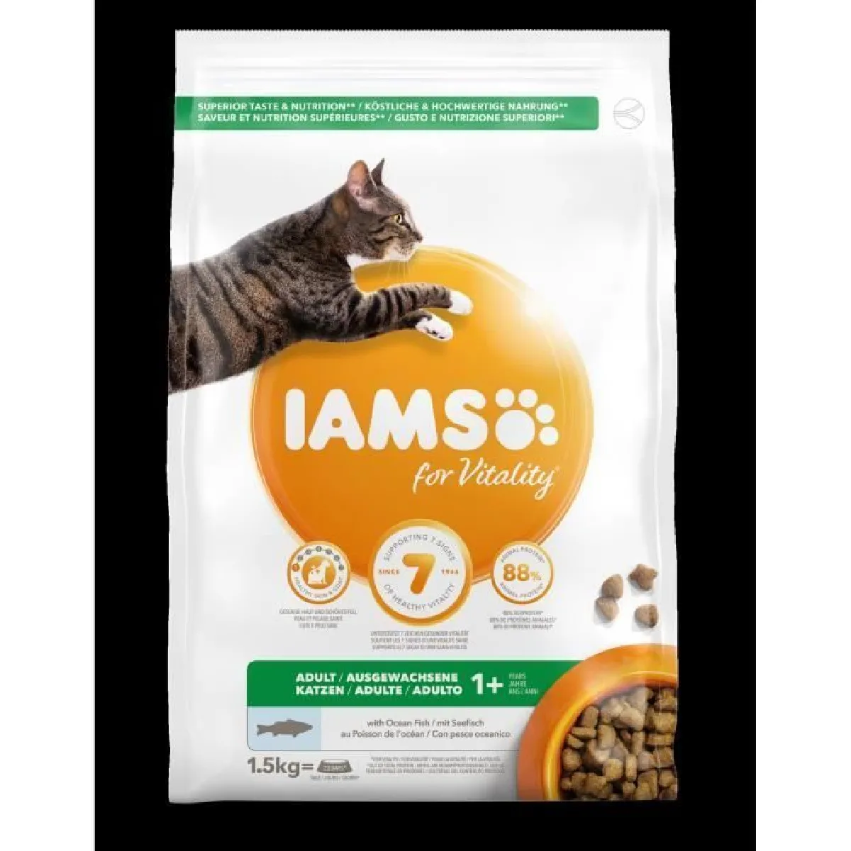 IAMS Vitality Croquettes - Poissons de l'océan - 1,5 kg IAMS Vitality Croquettes - Poissons de l'océan - 1,5 kg