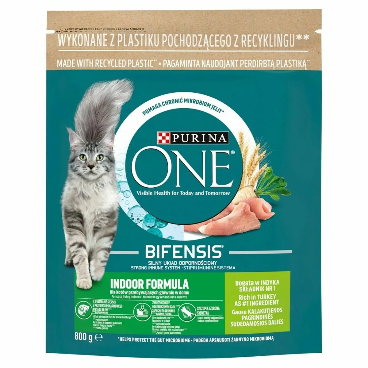 Comparer les prix de Croquettes pour chats non sortants dinde et grains entiers PURINA ONE INDOOR 800g