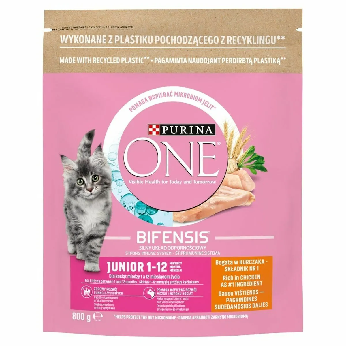 Meilleurs prix pour Aliments pour chat Purina One Bifensis Junior Poulet 800 g