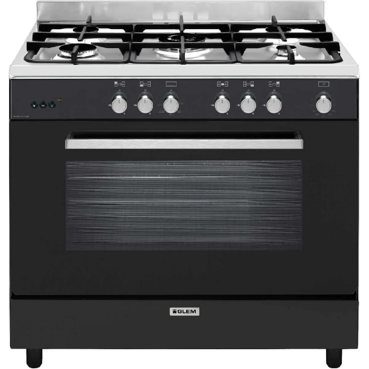 Glem Noir Ge960cmbk2 - Cuisinière - Pose Libre - Largeur : 90 Cm - Profondeur : 60 Cm - Hauteur : 91 Cm - Avec Système Auto-Nettoyant - Classe A - Image 2