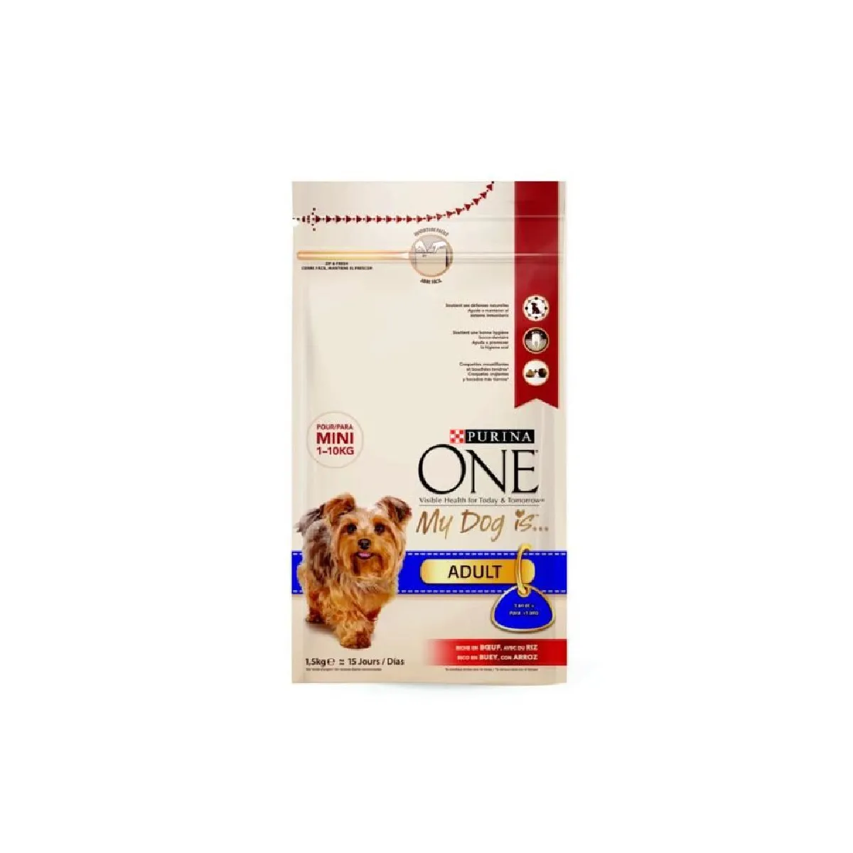 Croquettes Pour Chien Adulte Mini Au B½uf Avec Du Riz Purina One Le Sac De 1 5kg