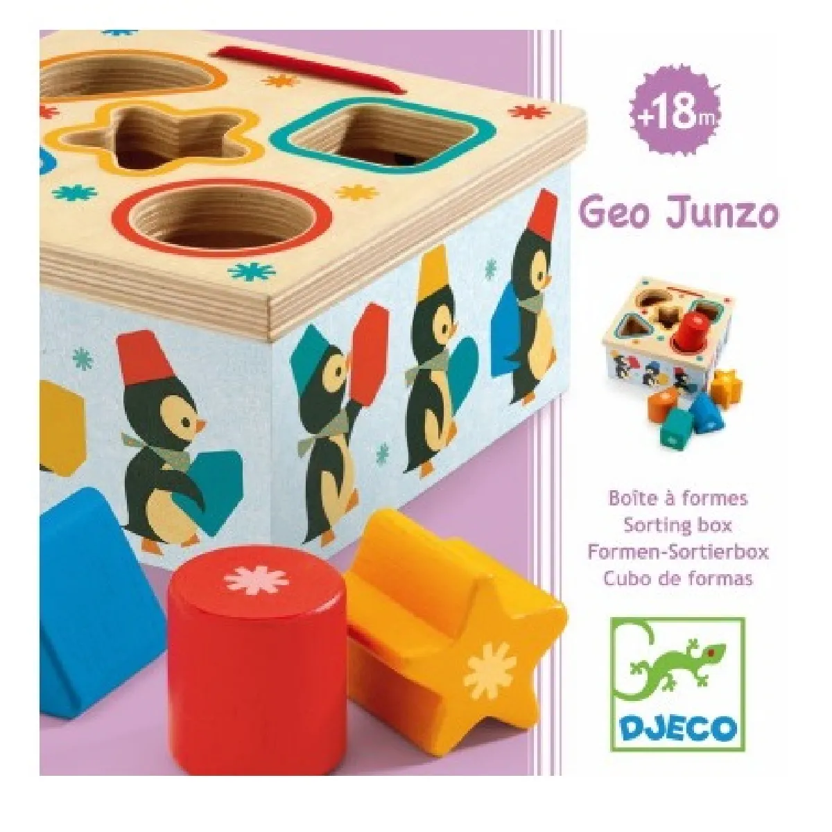 Djeco Boîte À Formes Géo Pingy - Or
