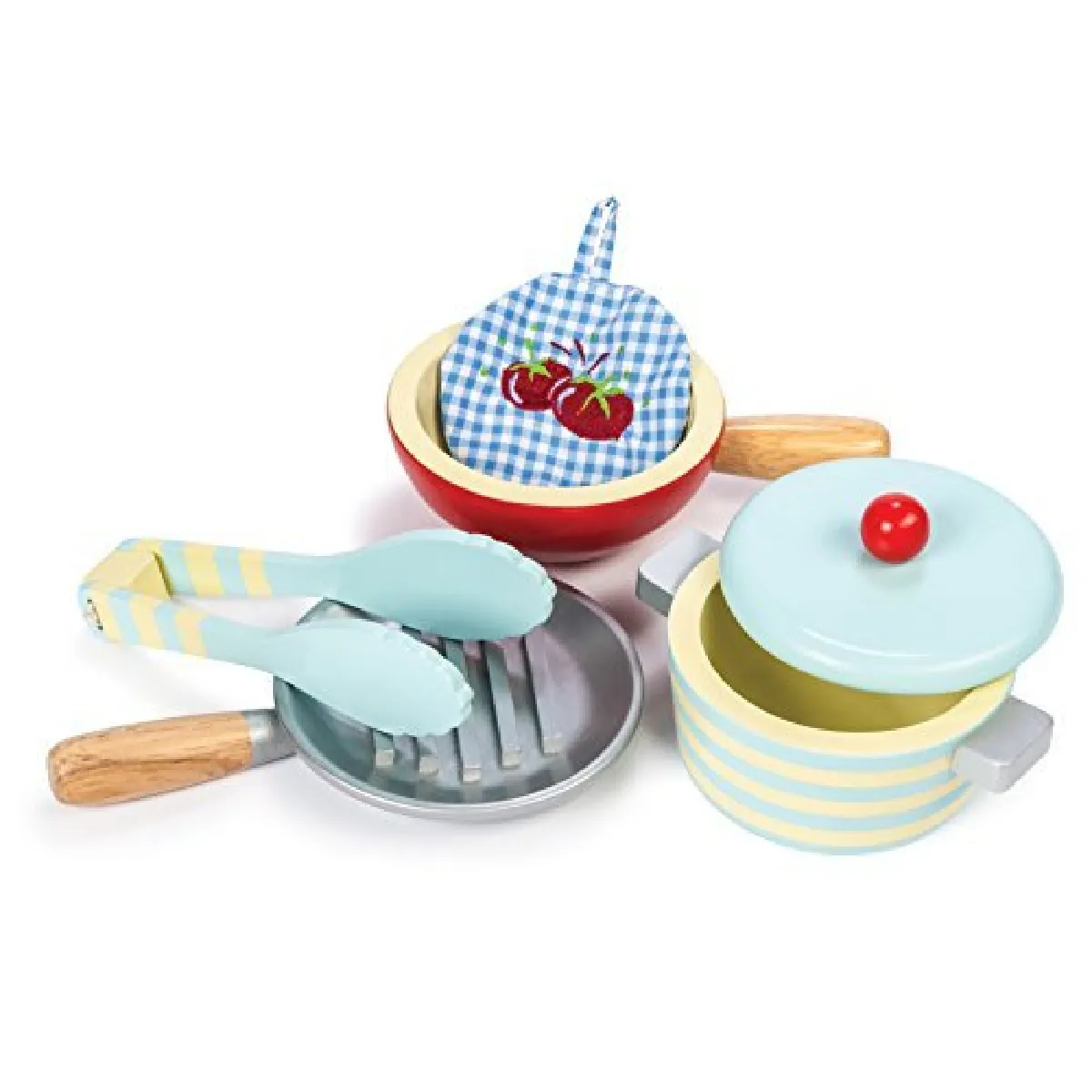 Le toy van Batterie cuisine bois jouet - Rose