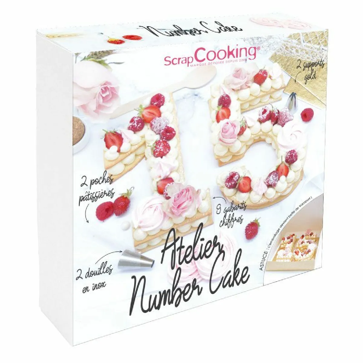 Scrapcooking Coffret Number Cake - Or