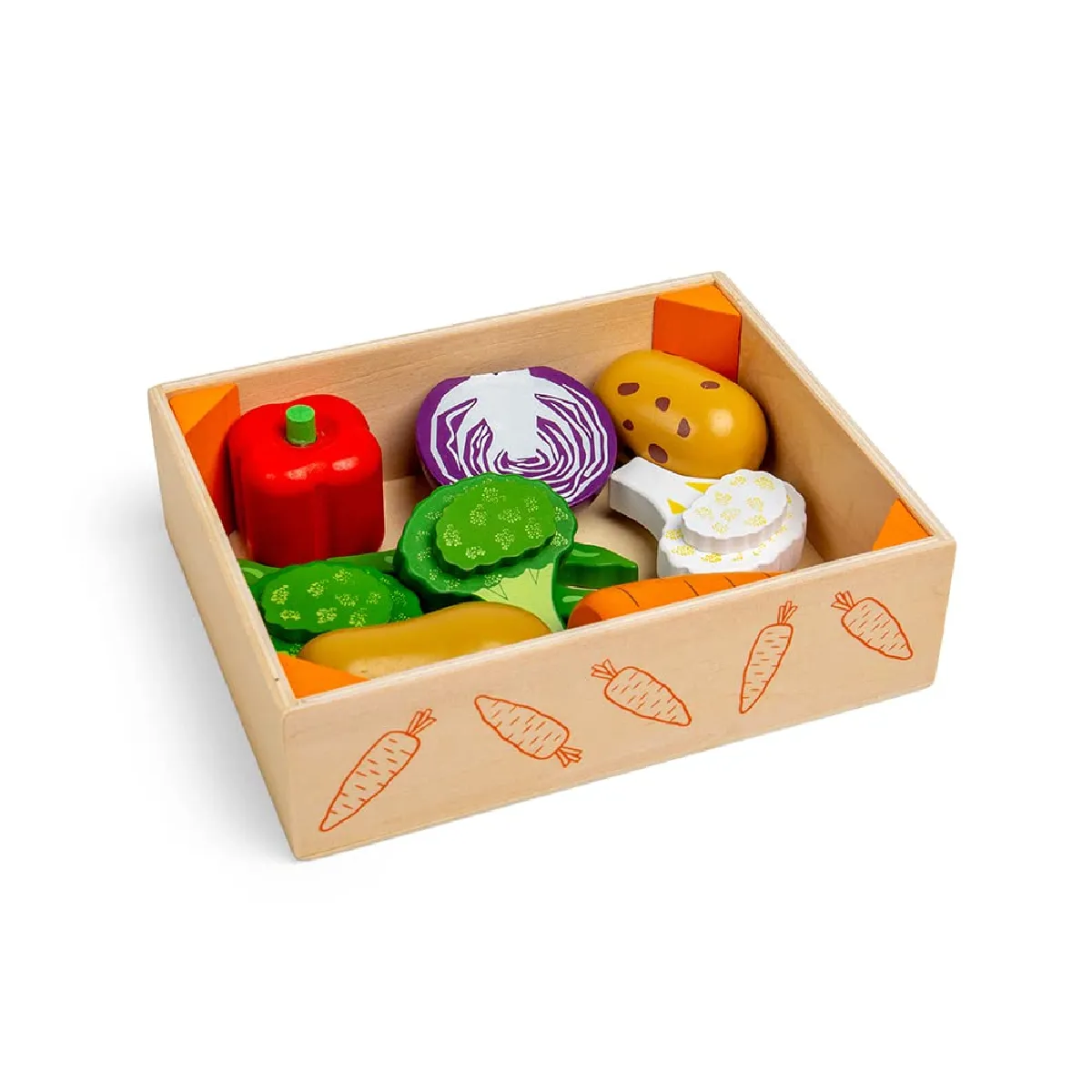 Bigjigs Toys Cageot de légumes en bois