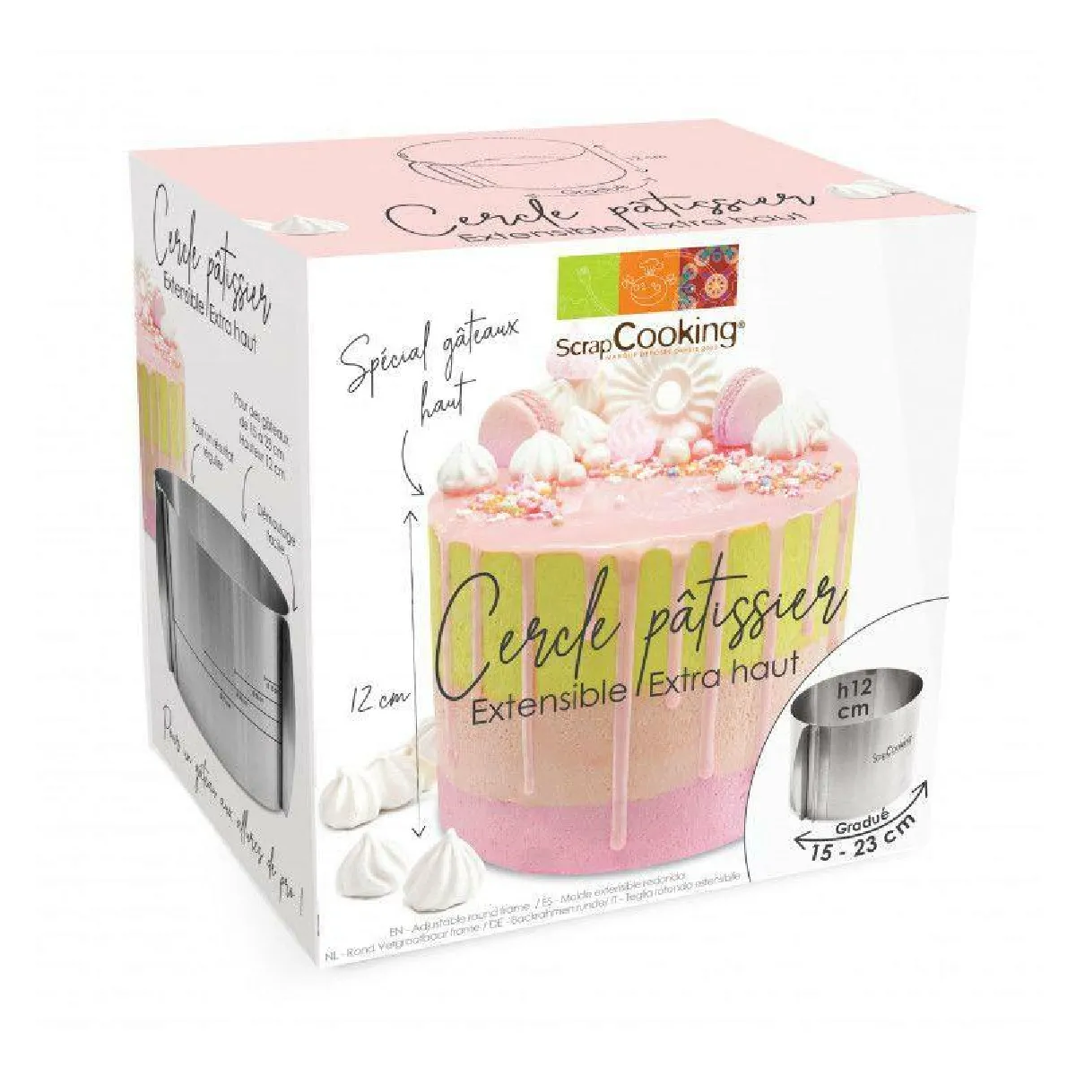 Scrapcooking Cercle Pâtissier Extensible - Inox